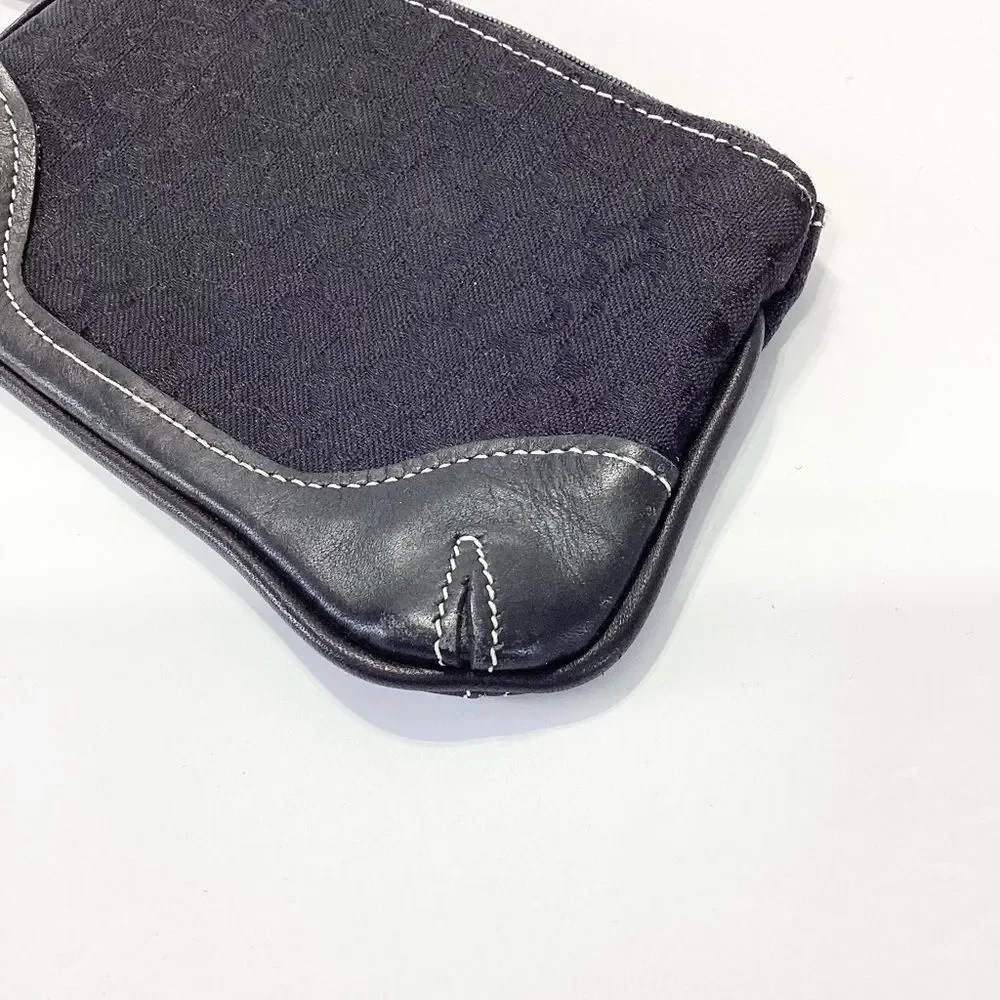 Coach Wristlet Lot of 2 Black C Logo Canvas Leather Small